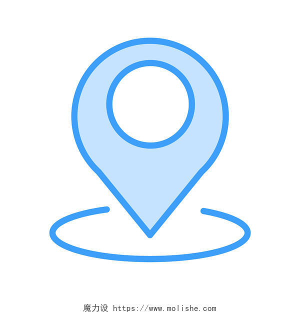 蓝色水滴定位图标UI矢量icon定位导航图标